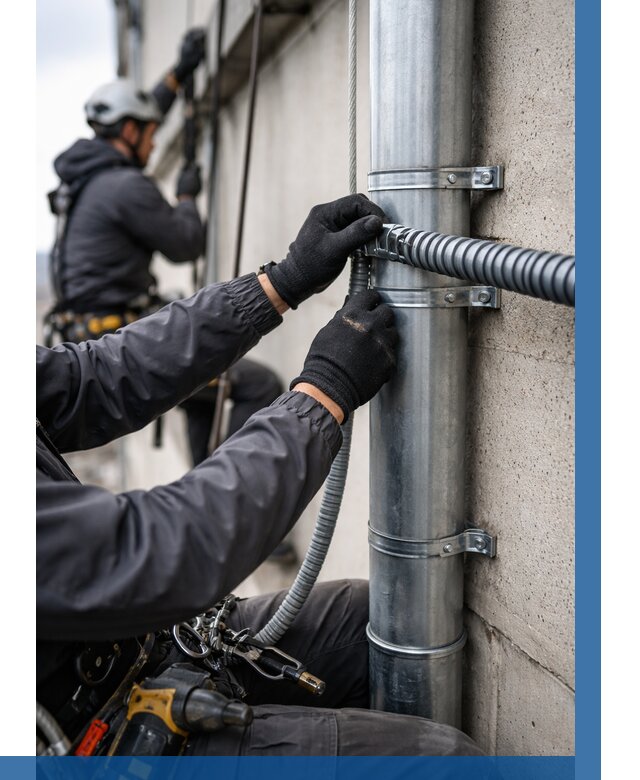 Монтаж гофры для кабеля в Прокопьевске от 310 р. | ВЫСОТНИК-Прк