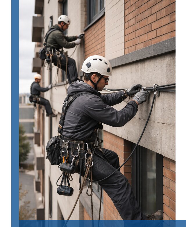 Крепление кабеля на фасаде монтаж и крепеж в Прокопьевске