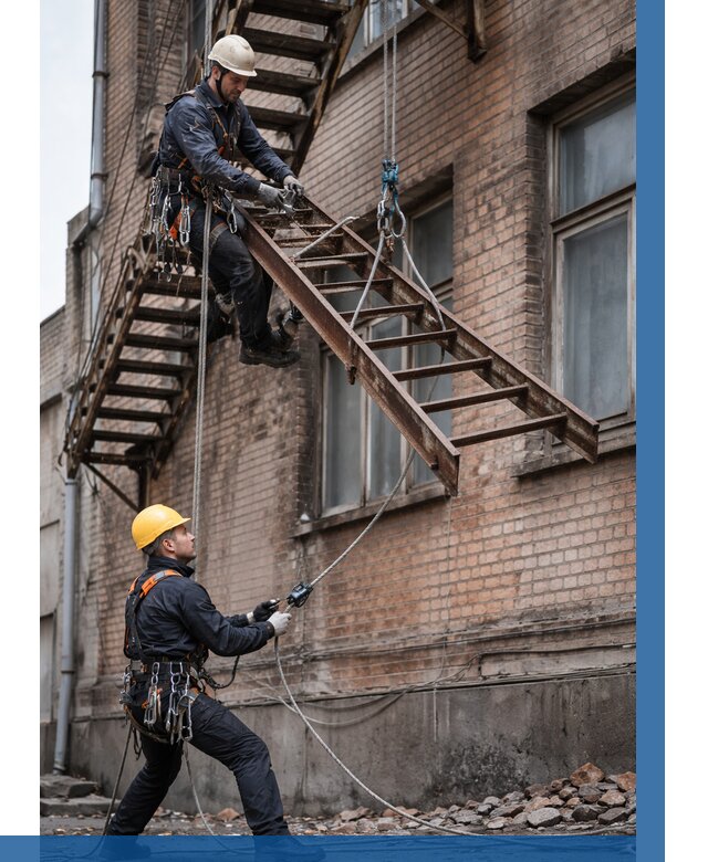 Демонтаж пожарной лестницы в Прокопьевске от 12404 р. | ВЫСОТНИК-Прк