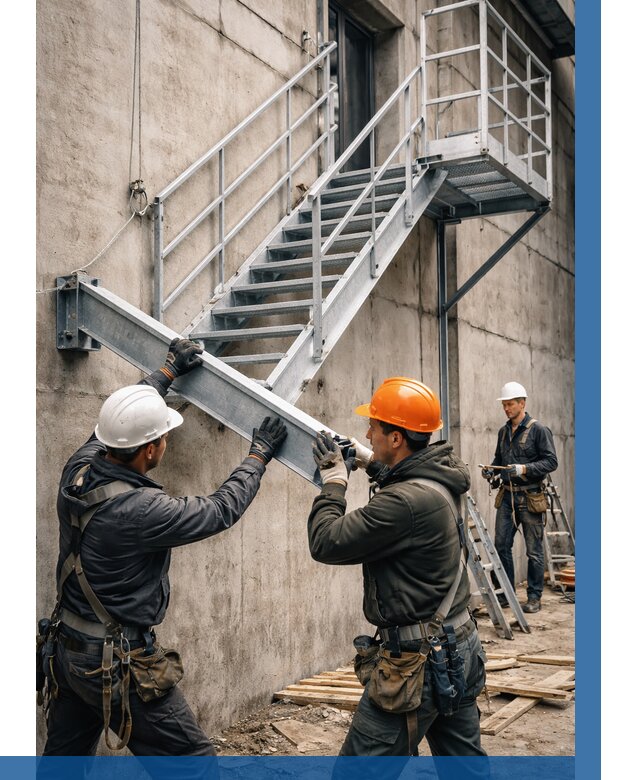 Монтаж металлических лестниц в Прокопьевске от 15506 р. | ВЫСОТНИК-Прк