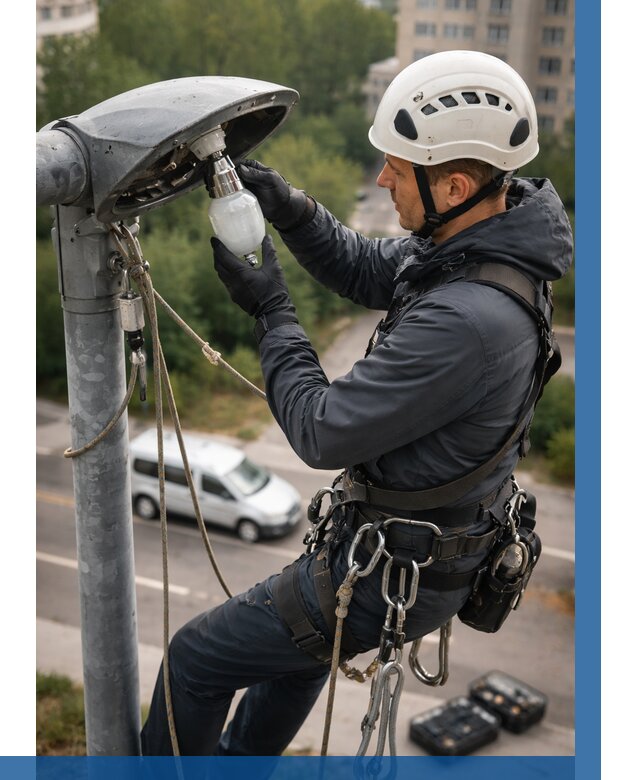 Замена ламп на высоте в Прокопьевске от 2584 р. | ВЫСОТНИК-Прк