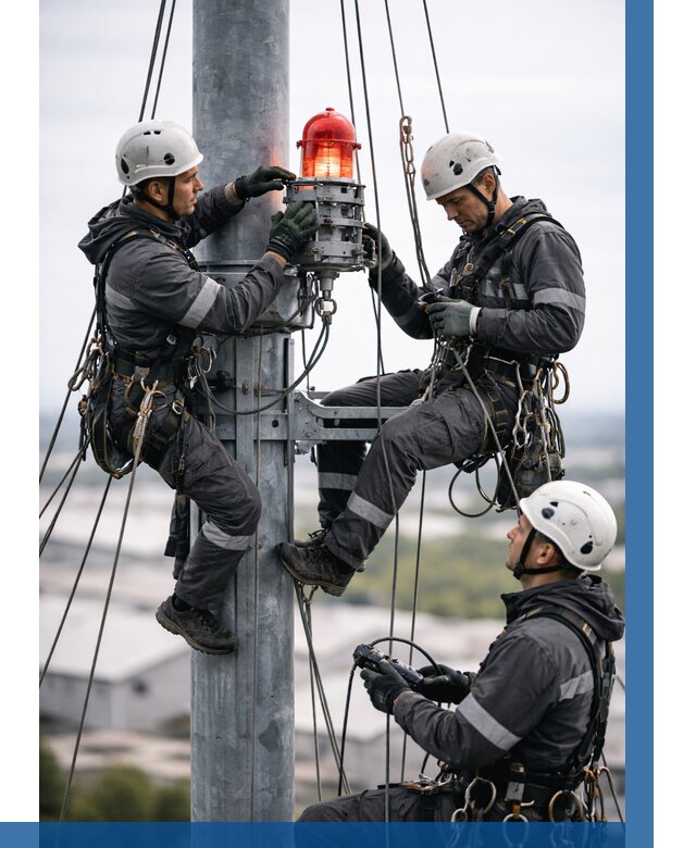 Монтаж заградительных огней в Прокопьевске от 8786 р. | ВЫСОТНИК-Прк