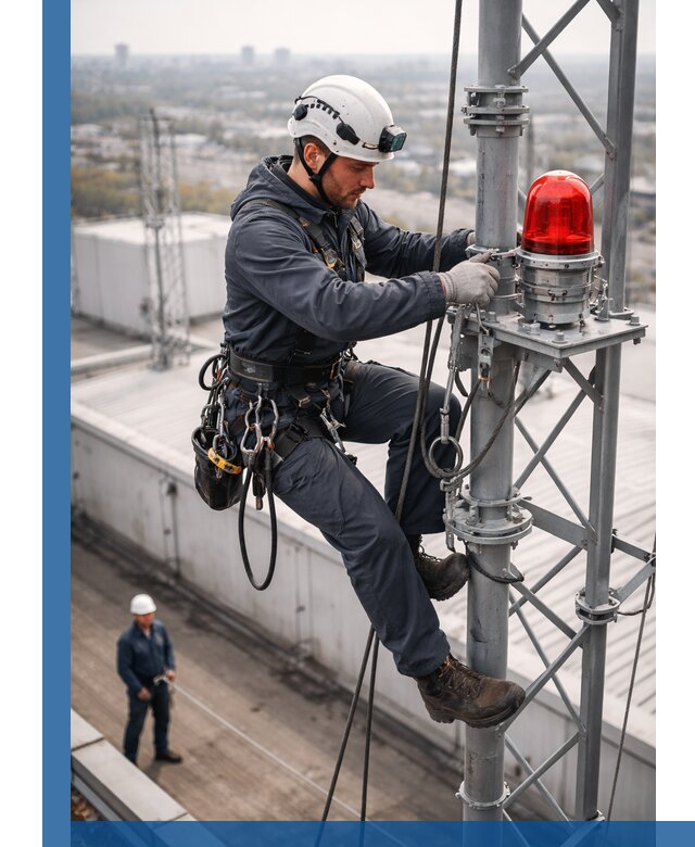Монтаж заградительных огней и обслуживание объектов в Прокопьевске