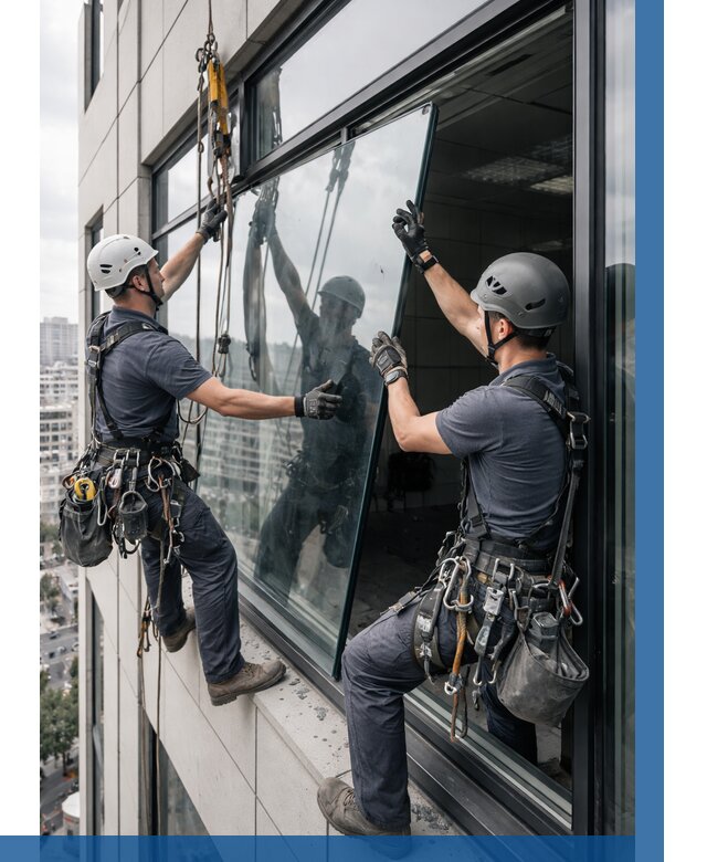 Замена стеклопакетов на высоте в Прокопьевске от 5685 р. | ВЫСОТНИК-Прк