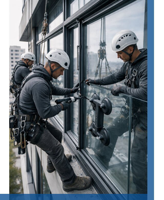 Витражное остекление зданий в Прокопьевске от 3618 р. | ВЫСОТНИК-Прк