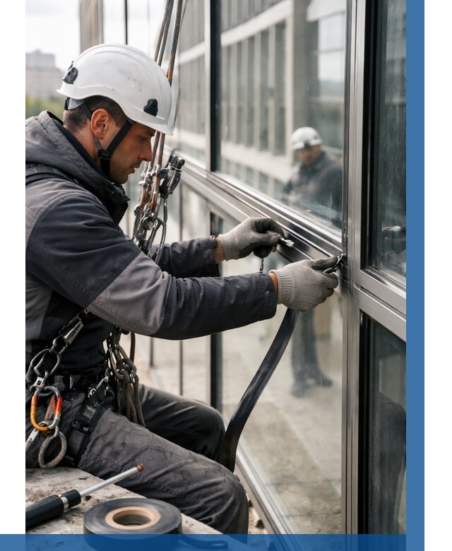 Ремонт витражных конструкций в Прокопьевске от 3618 р. | ВЫСОТНИК-Прк