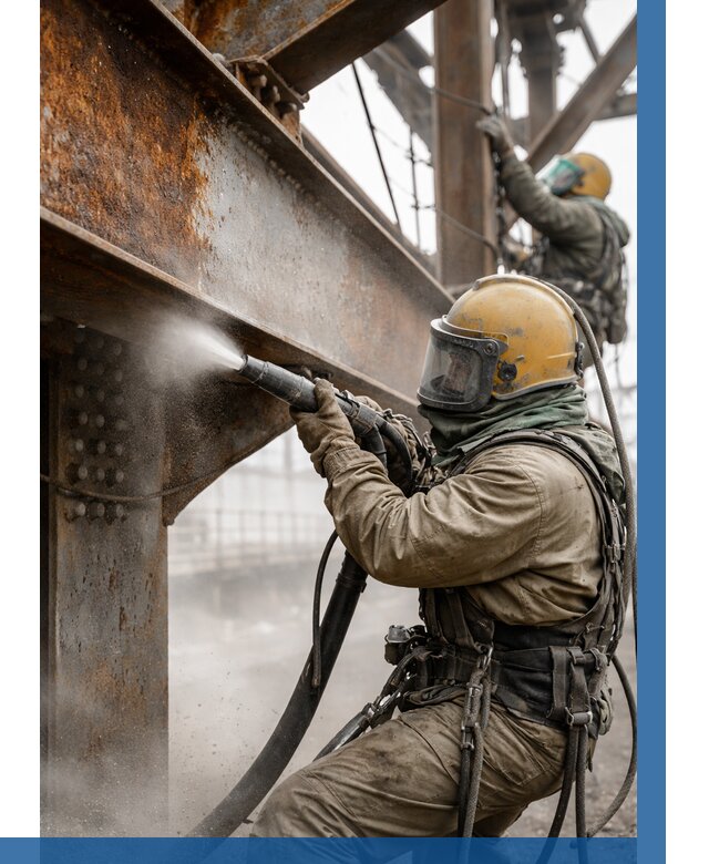 Пескоструйная очистка металлоконструкций в Прокопьевске по 620 р.  ВЫСОТНИК-Прк