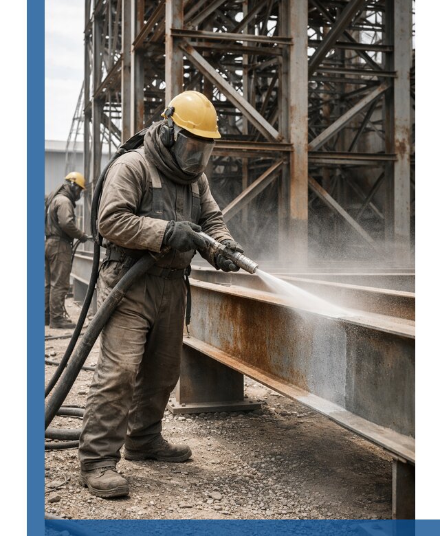 Пескоструйная очистка металлоконструкций в Прокопьевске промышленная