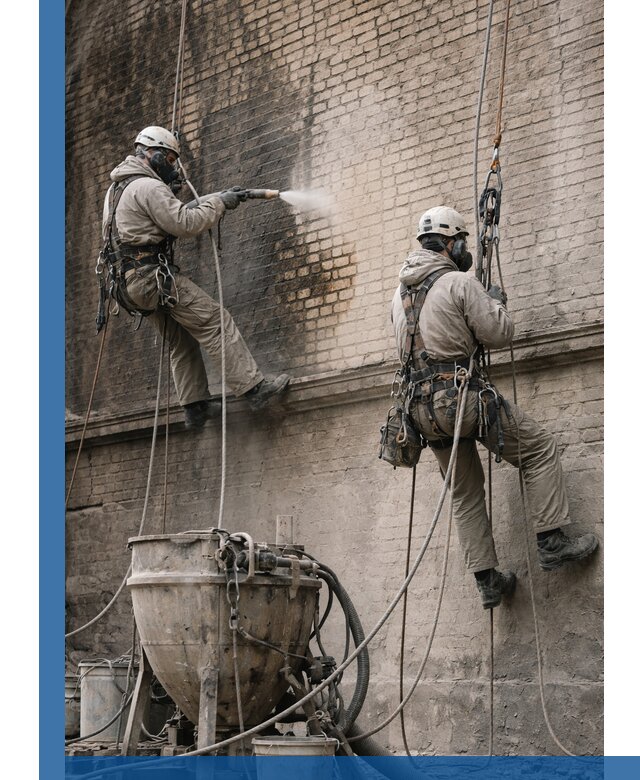 Пескоструйная очистка фасадов в Прокопьевске профессионально