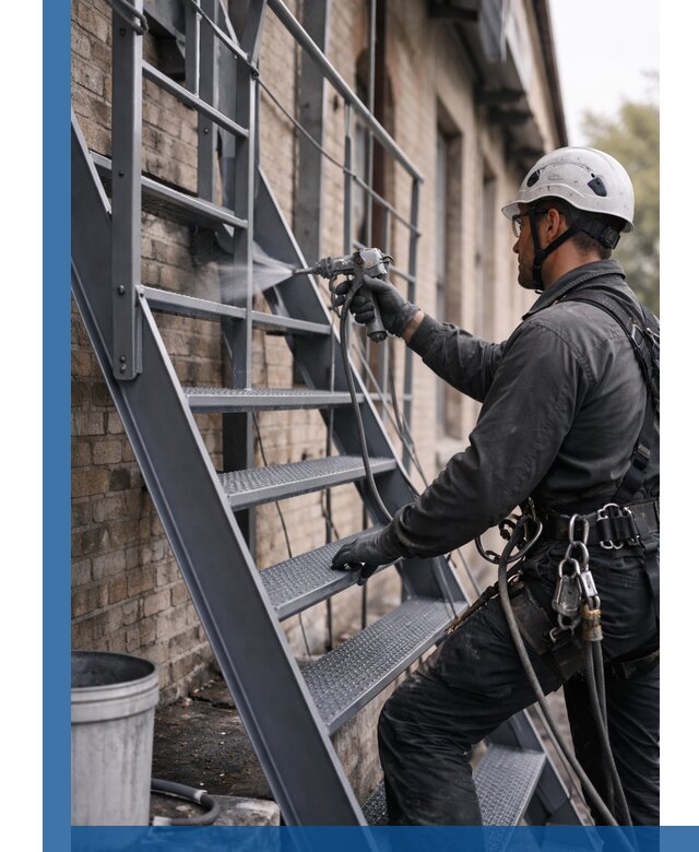 Покраска и антикоррозионная защита пожарных лестниц в Прокопьевске