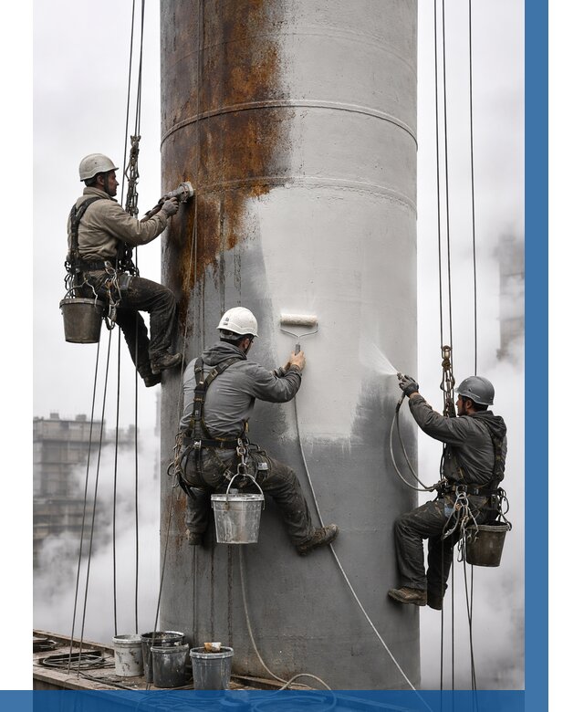 Покраска дымовых труб в Прокопьевске от 8786 р. | ВЫСОТНИК-Прк