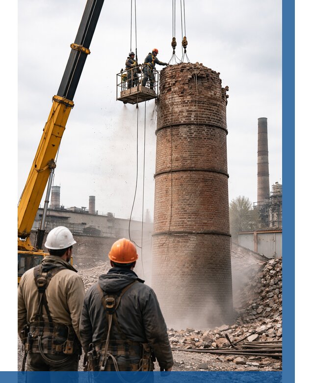 Демонтаж дымовой трубы в Прокопьевске от 93033 р. | ВЫСОТНИК-Прк, смета