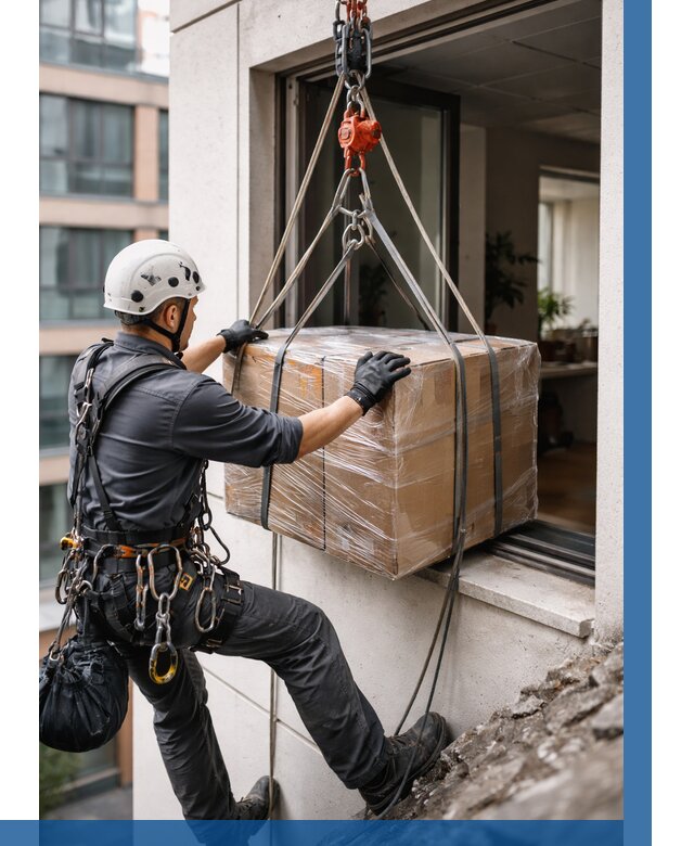 Подъем груза через окно в Прокопьевске от 4652 р. | ВЫСОТНИК-Прк