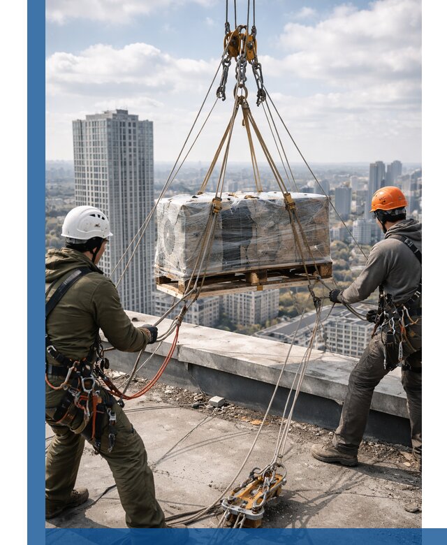 Подъем и монтаж крупногабаритных грузов на крышу в Прокопьевске