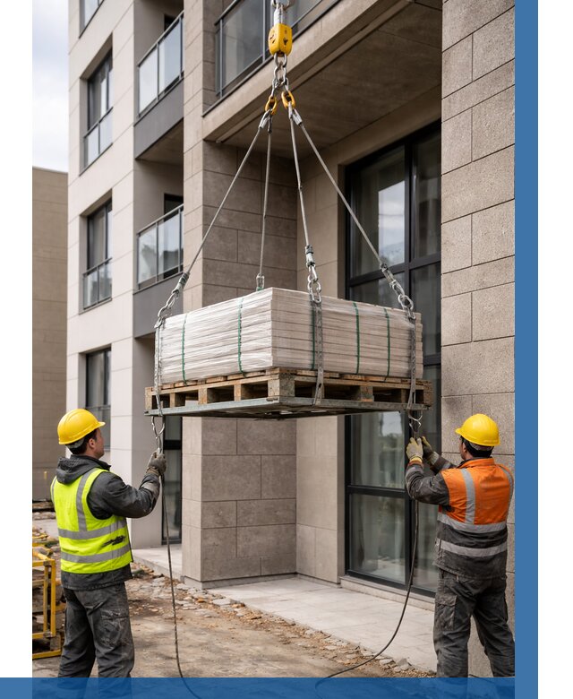 Подъем керамогранита на этаж в Прокопьевске от 3618 р. | ВЫСОТНИК-Прк