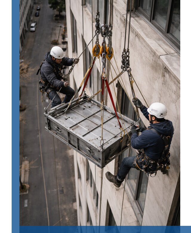 Спуск и подъем грузов по фасаду в Прокопьевске для зданий