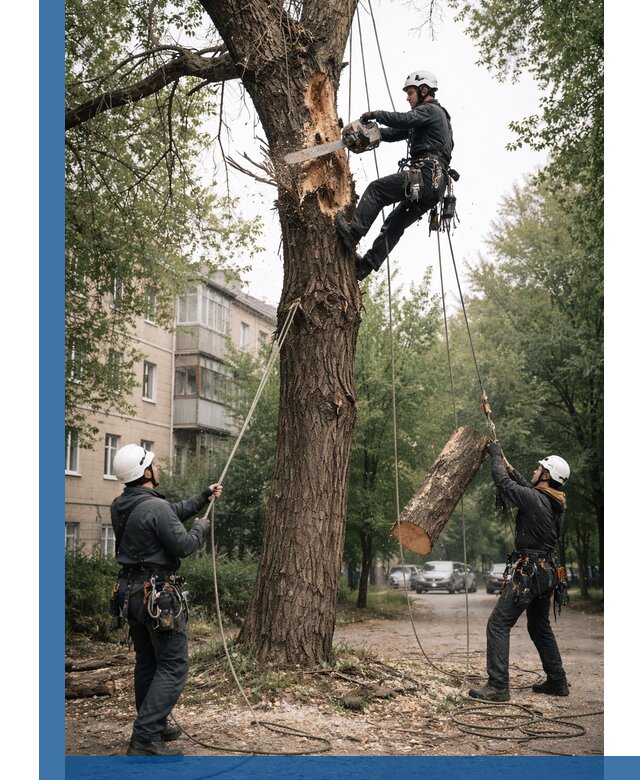 Срочное удаление аварийных деревьев в Прокопьевске с гарантией безопасности