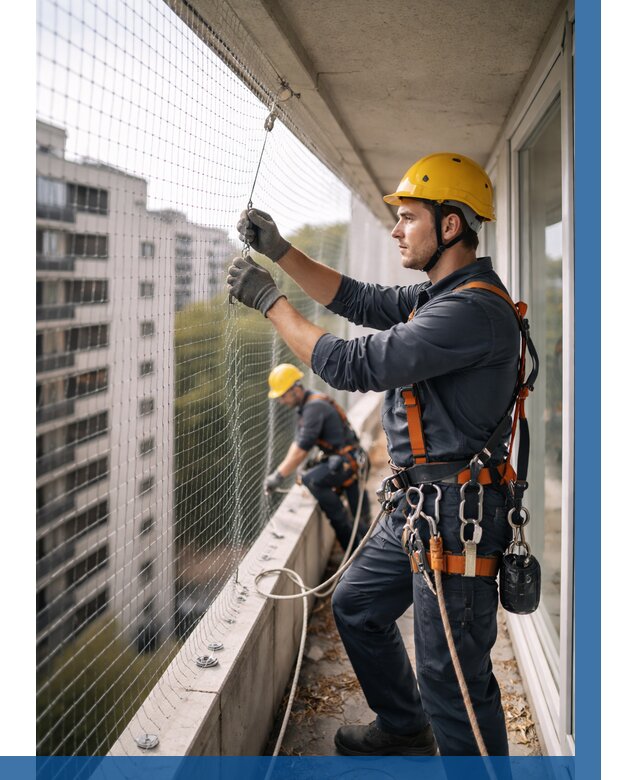 Монтаж сетки от птиц в Прокопьевске от 4652 р. | ВЫСОТНИК-Прк