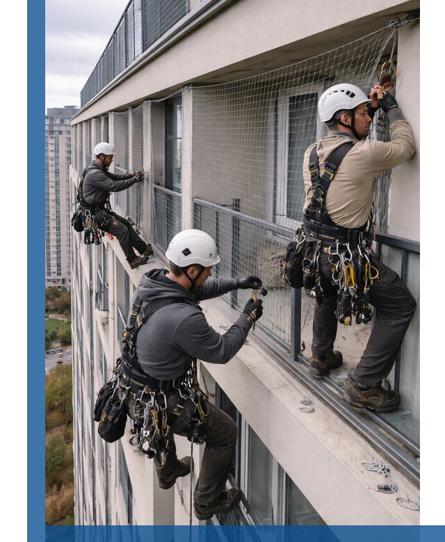 Профессиональный монтаж защитной сетки от птиц в Прокопьевске